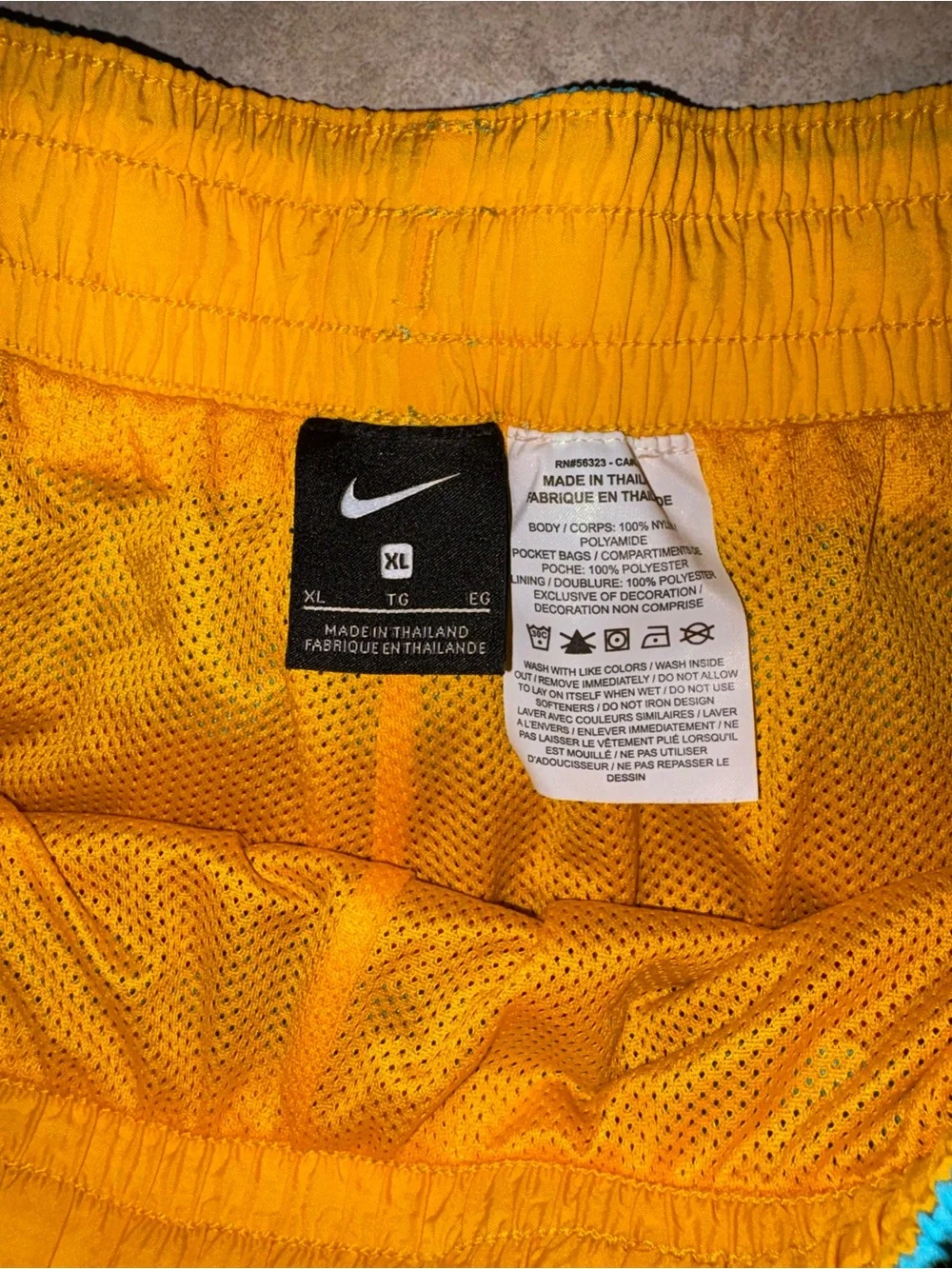 Nike Flight series Men's basketball shorts Yellow, Navy & Teal X Large